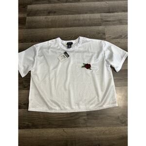 rue 21 rose jersey crop top small